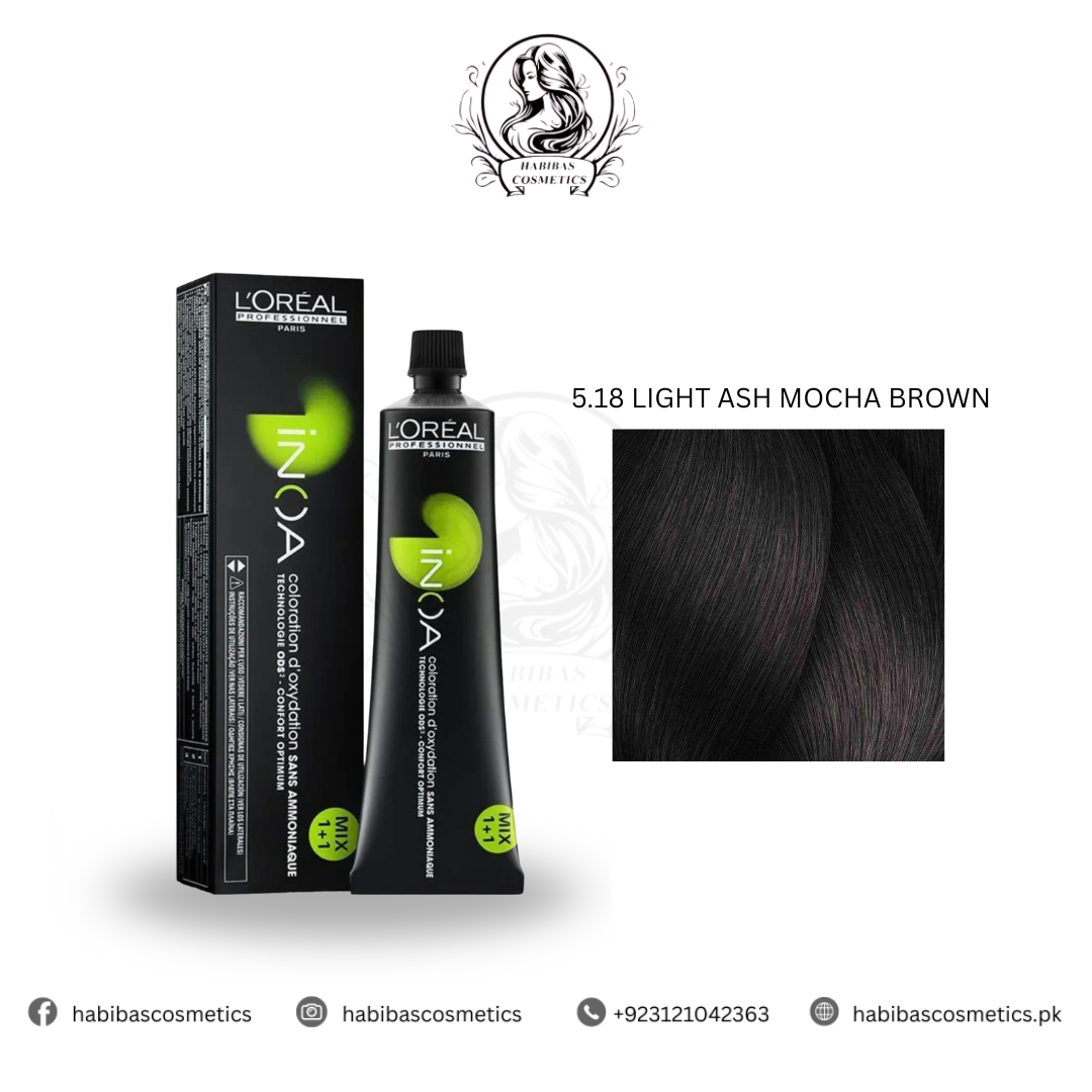 Loreal Inoa Hair Color 5 18 LIGHT ASH MOCHA BROWN Loreal Inoa Hair Color 5 18 LIGHT ASH MOCHA BROWN