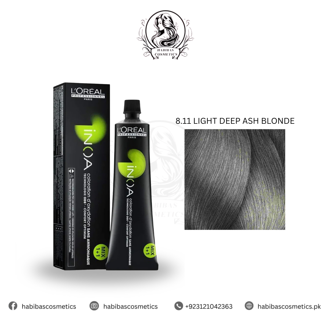 Loreal Professionnel Inoa Hair Color 8.11 LIGHT DEEP ASH BLONDE