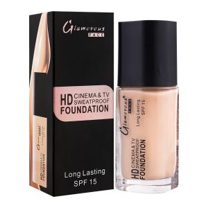 Glamorous Face HD Cinema & TV Waterproof Long Lasting Foundation, 02 Sun Beige, GF7822