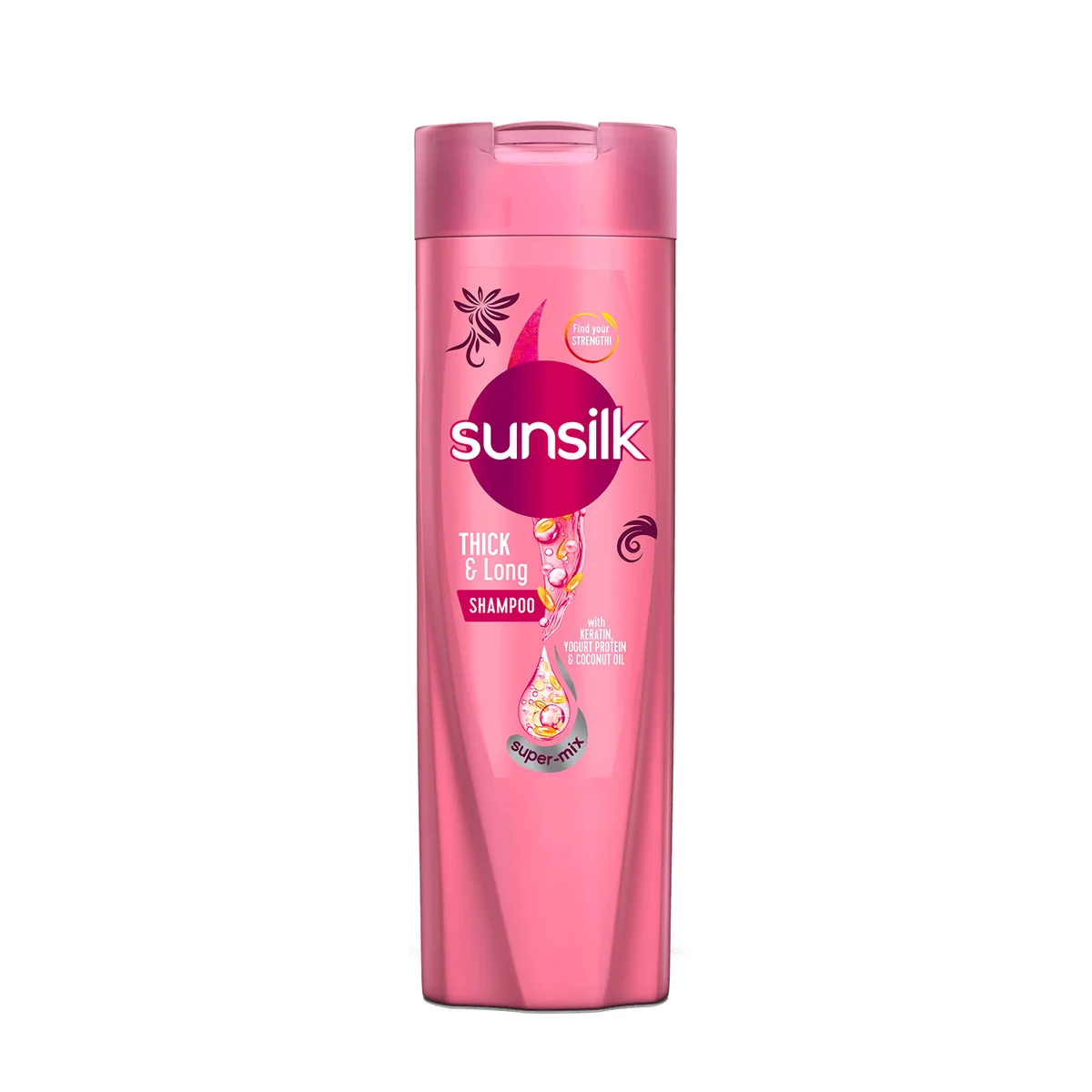 Sunsilk Thick & Long Kera-Protein Complex 3% Shampoo, Keratin, Collagen & Macadamia Oil, For Bouncy & Thick Hair, 360ml